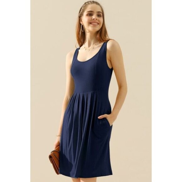 Gap Sleeveless A-Line Scoop Neck Casual Skater Fit & Flare Mini Dress - Picture 5 of 16